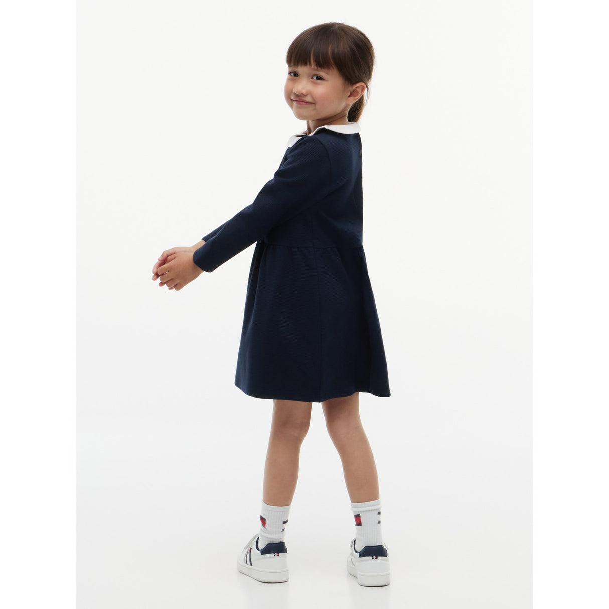 Tommy Hilfiger Dark Blue-Blue Lg Fit Och Flare Klänning