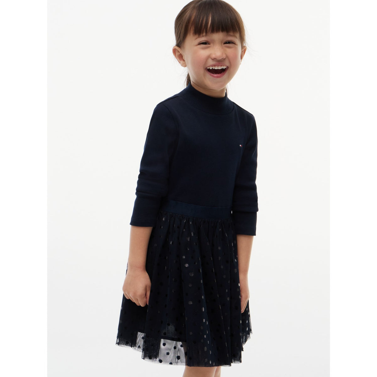 Tommy Hilfiger Dark Blue-Blue Lg Tyll Klänning