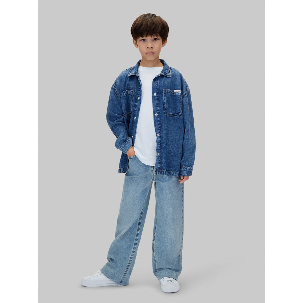Calvin Klein Beckford-Blue Ck Lt Wt Denim Skjorta