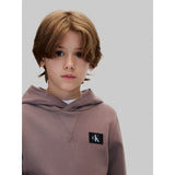 Calvin Klein Iron-Grey Monologo Badge Hoodies