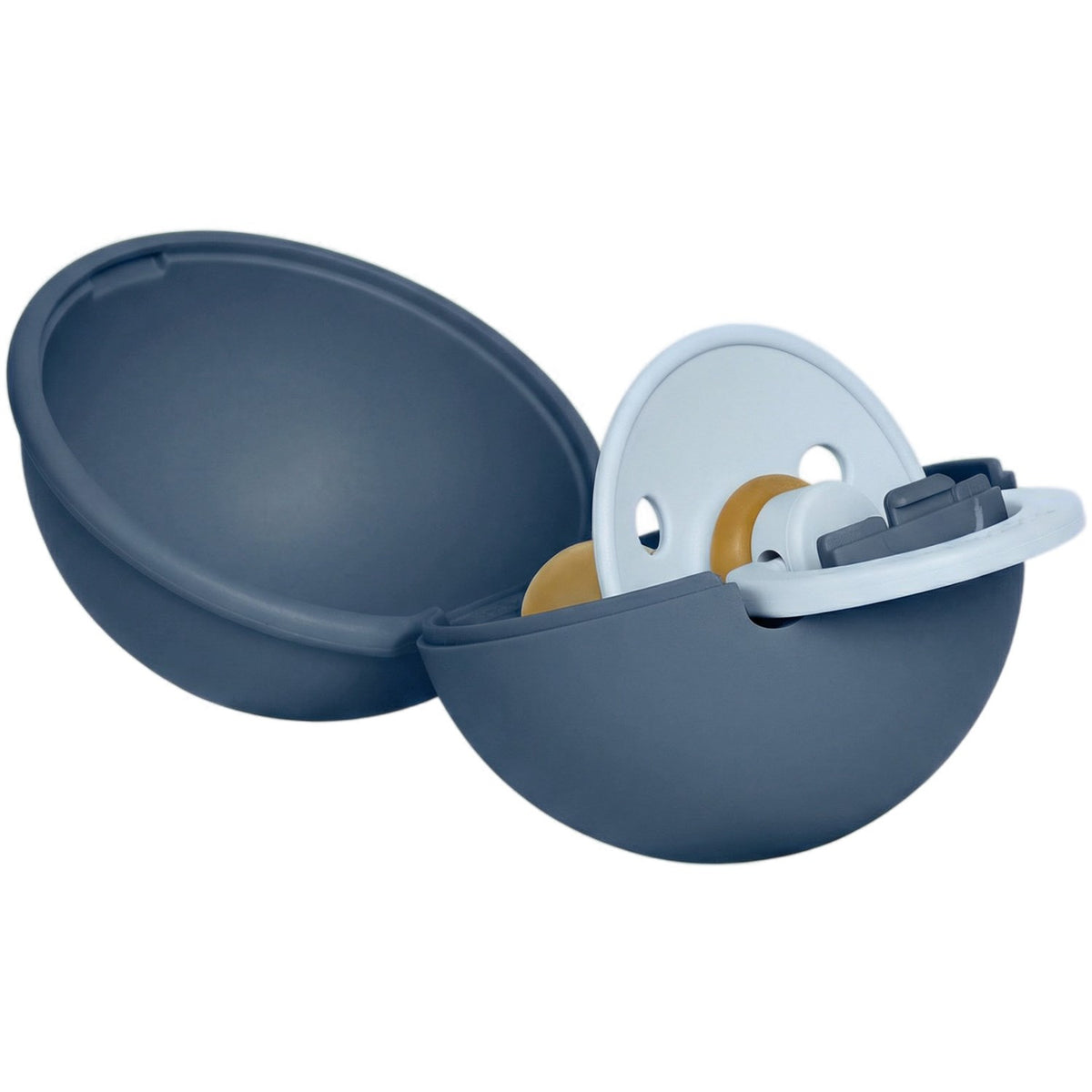 Bibs Baby Blue / Steel Blue Colour Napp Round Latex & Napp Case Mini