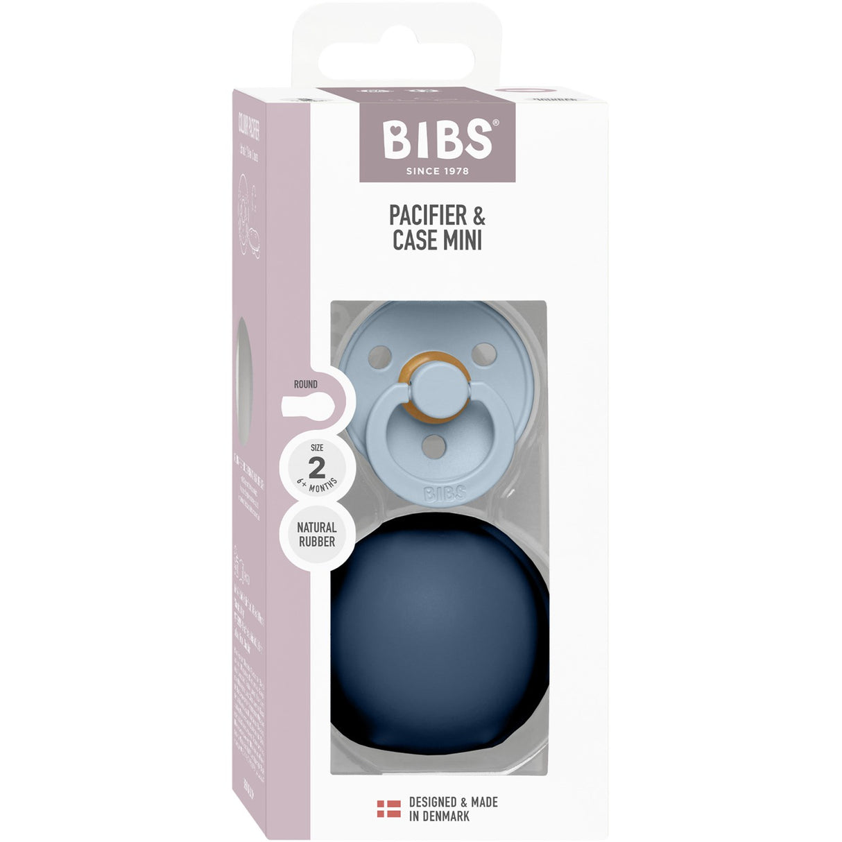 Bibs Baby Blue / Steel Blue Colour Napp Round Latex & Napp Case Mini