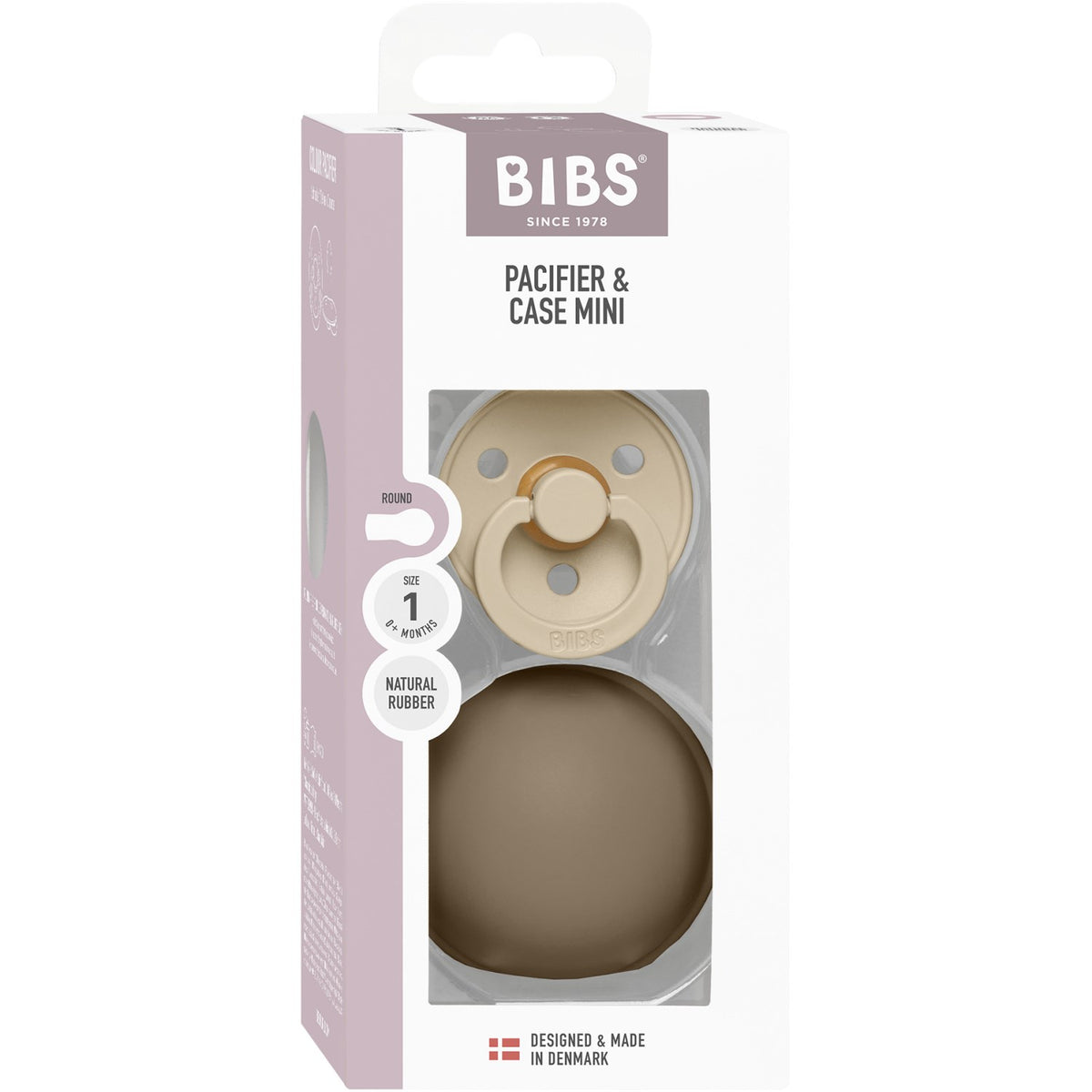 Bibs Vanilla / Dark Oak Colour Napp Round Latex & Napp Case Mini