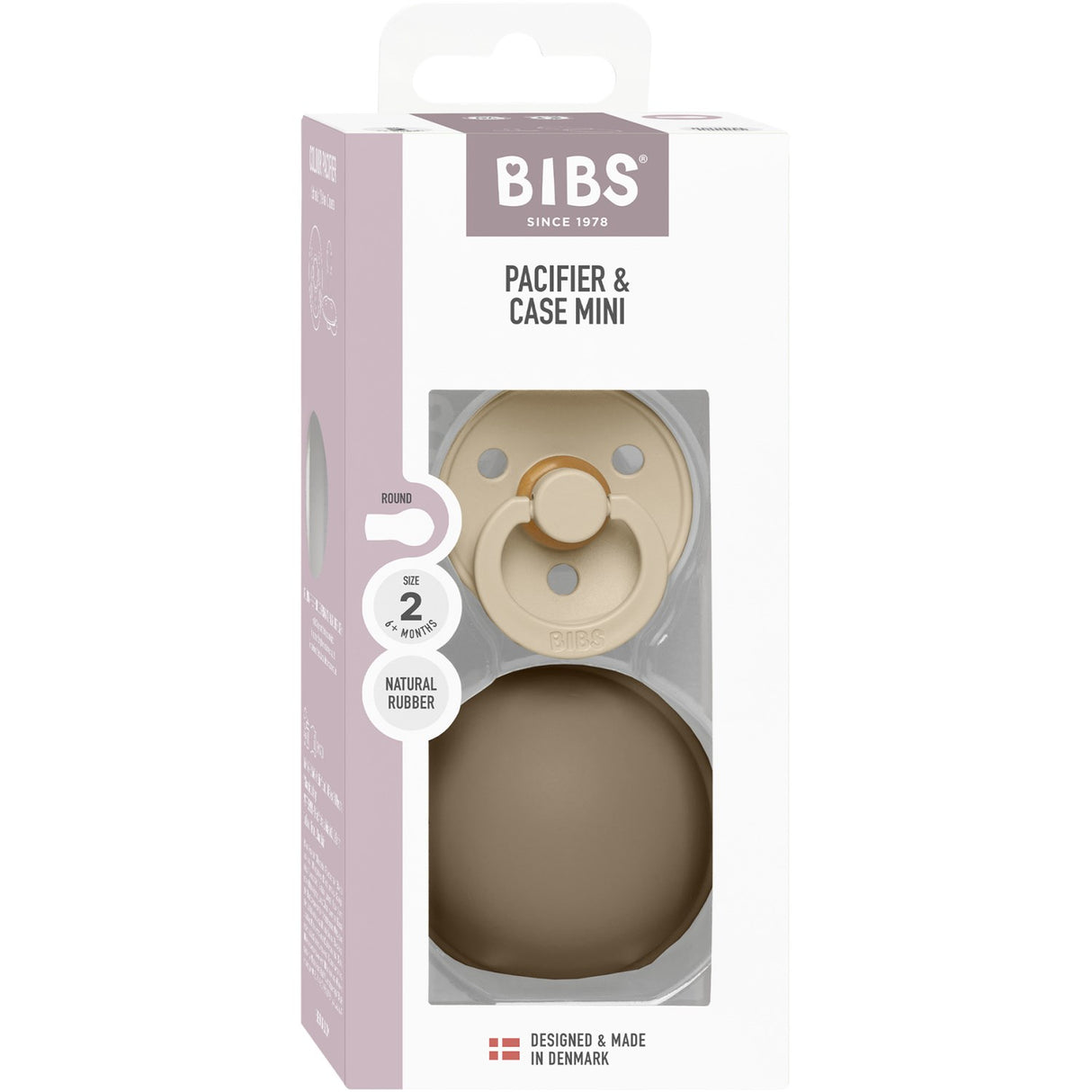Bibs Vanilla / Dark Oak Colour Napp Round Latex & Napp Case Mini