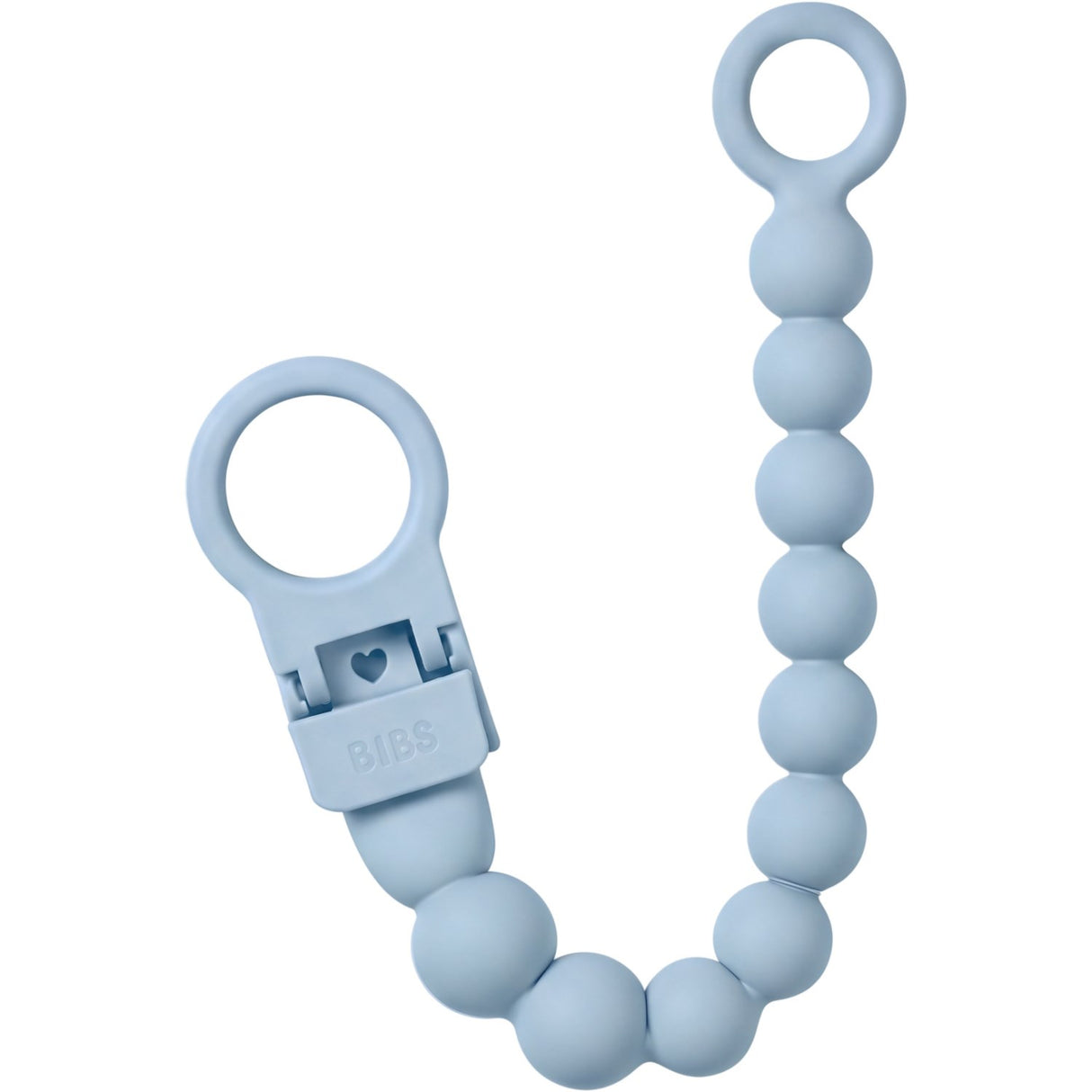 Bibs Baby Blue Napp Clip Beaded