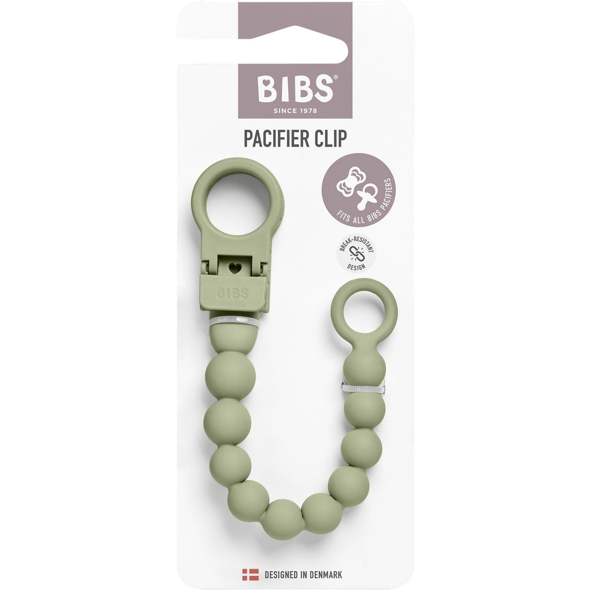 Bibs Sage Napp Clip Beaded