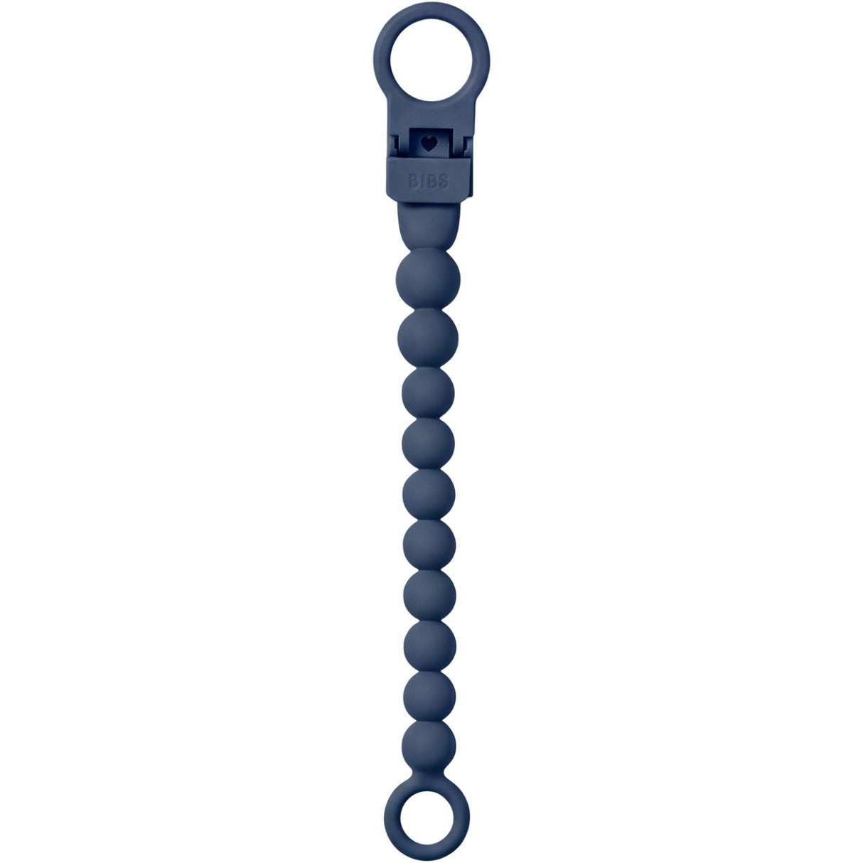 Bibs Steel Blue Napp Clip Beaded
