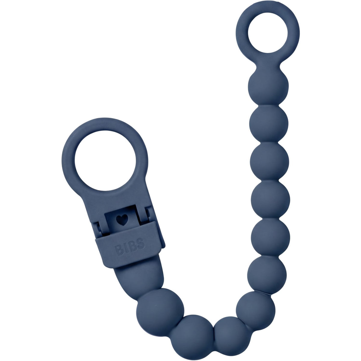 Bibs Steel Blue Napp Clip Beaded