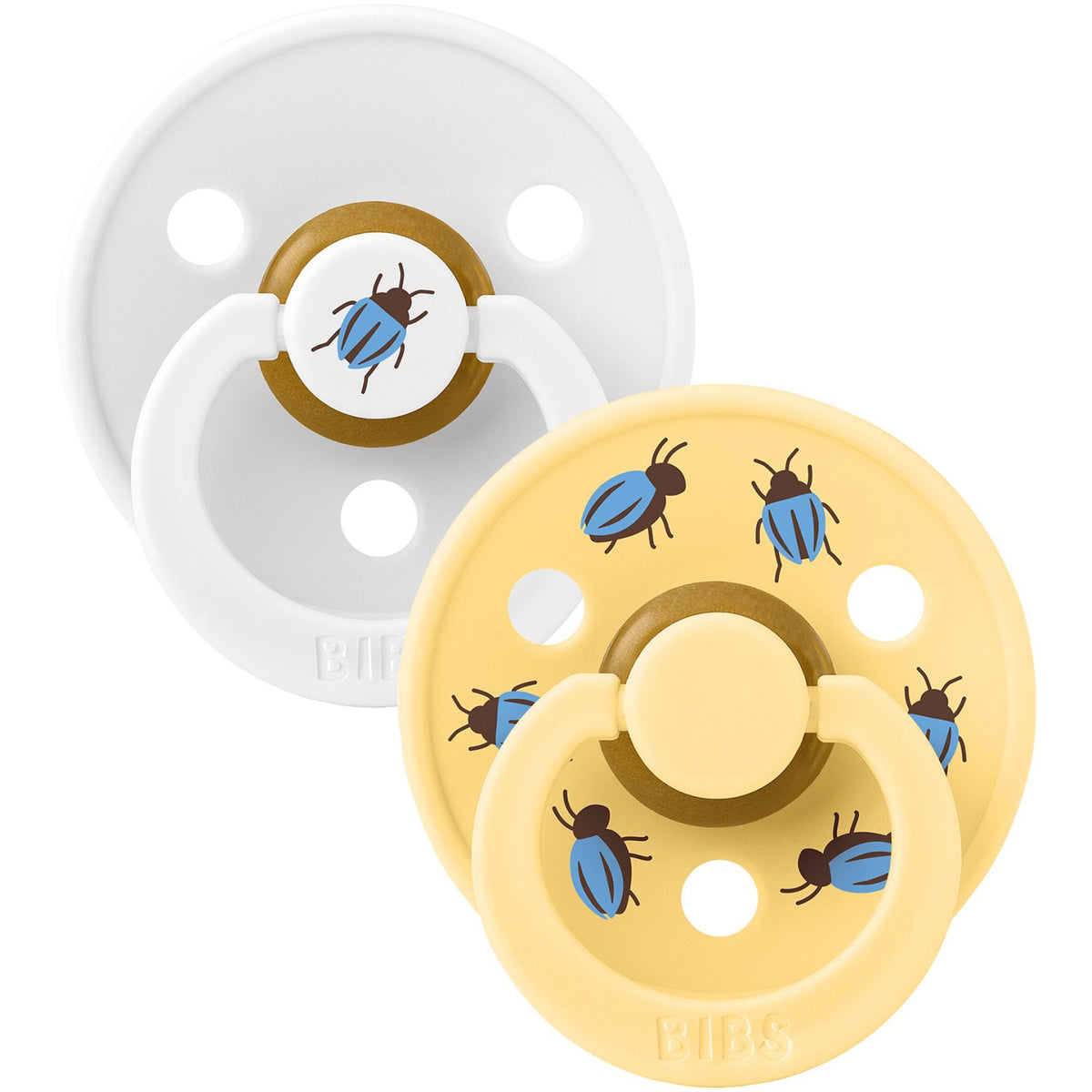 Bibs White / Pale Butter Studio Colour Napp Beetle Mix 2 Pack Latex Round