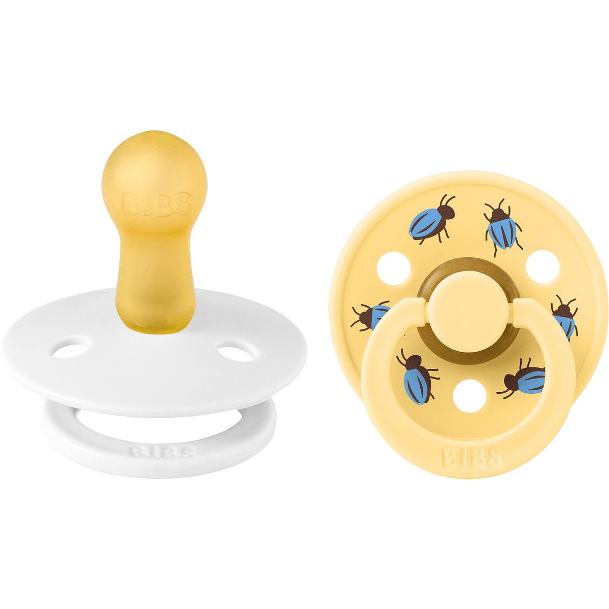 Bibs White / Pale Butter Studio Colour Napp Beetle Mix 2 Pack Latex Round
