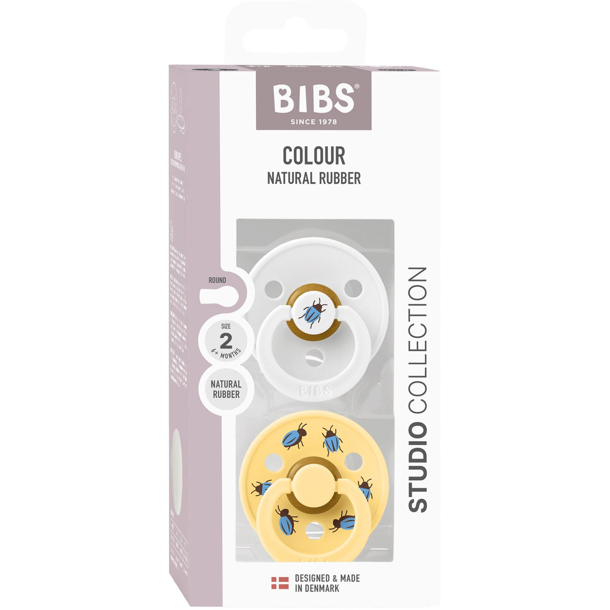 Bibs White / Pale Butter Studio Colour Napp Beetle Mix 2 Pack Latex Round