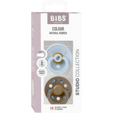 Bibs Baby Blue / Dark Oak Studio Colour Napp Beetle Mix 2 Pack Latex Round