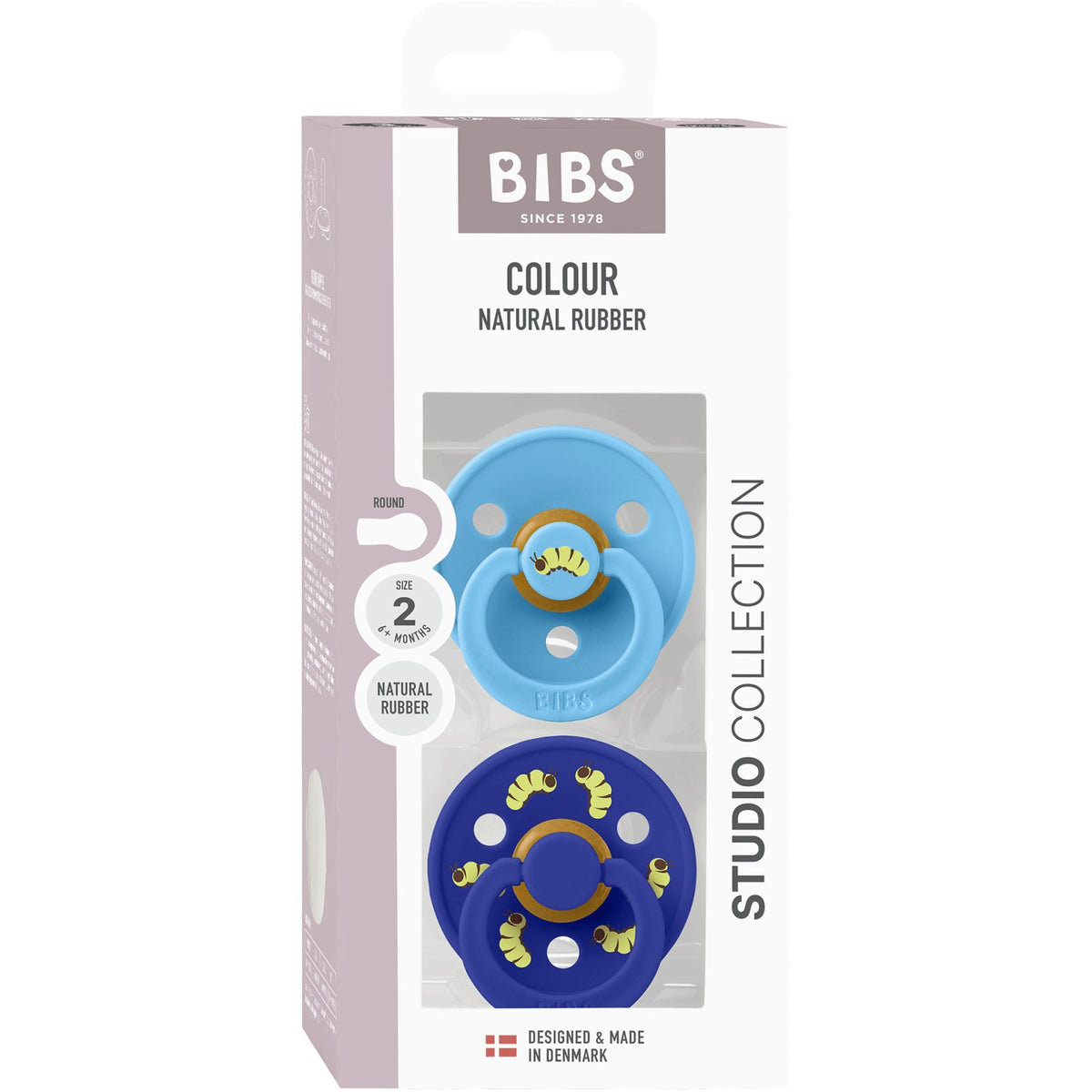 Bibs Breeze / Sonic Studio Colour Napp Caterpillar Mix 2 Pack Latex Round