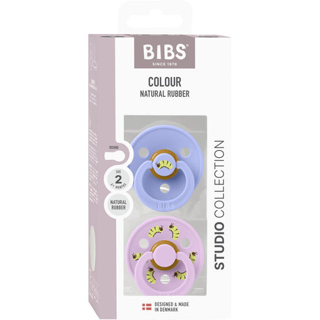 Bibs Hush / Violet Sky Studio Colour Napp Caterpillar Mix 2 Pack Latex Round