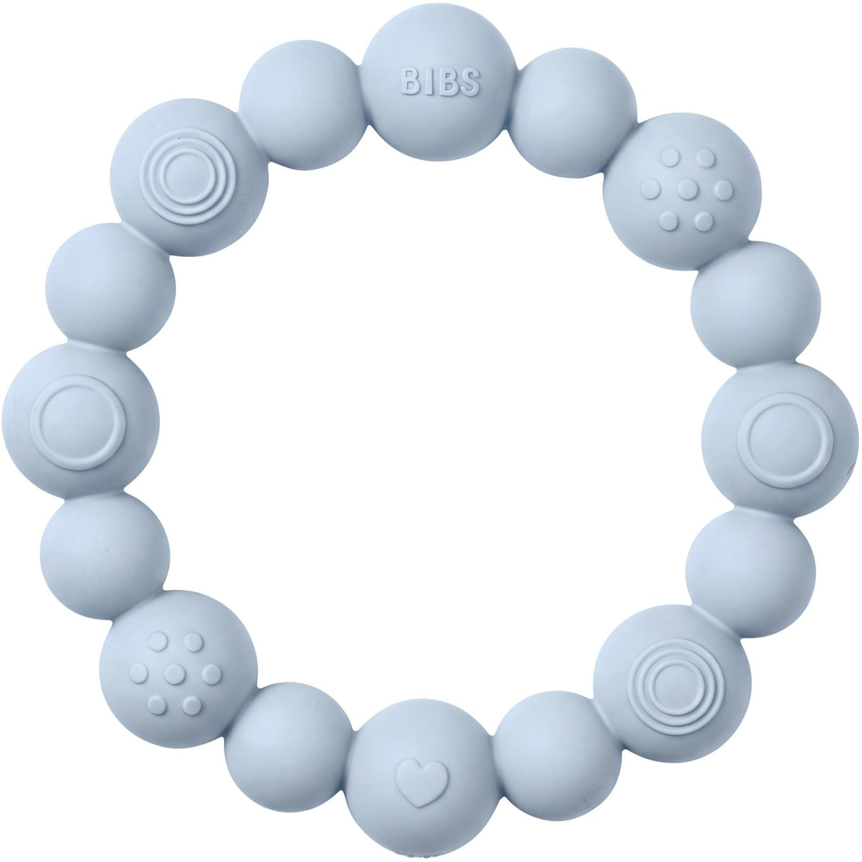 Bibs Baby Blue Teething Ring Beaded