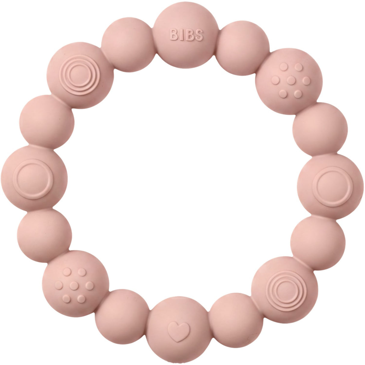 Bibs Blush Teething Ring Beaded