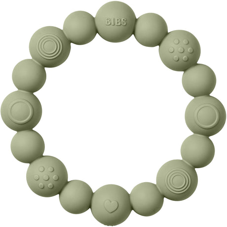 Bibs Sage Teething Ring Beaded