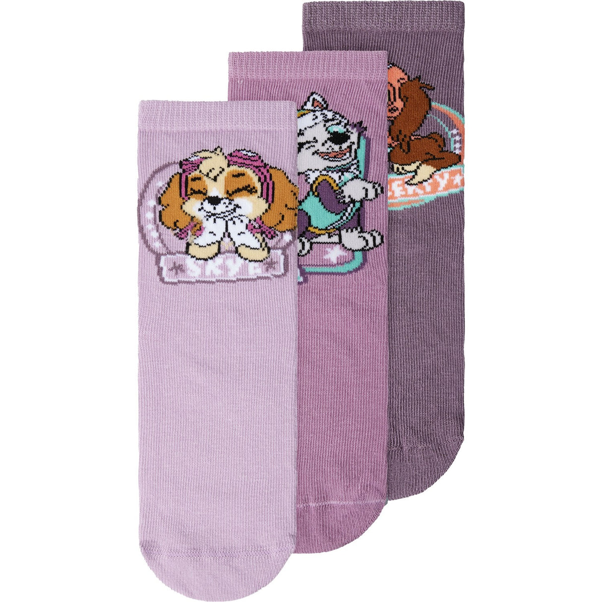 Name It Lavender Mist Nara Paw Patrol 3-Pack Strumpor
