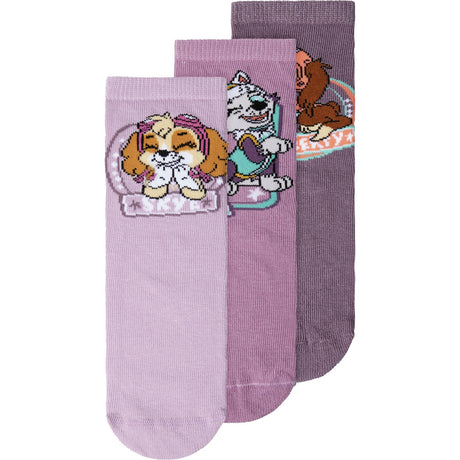 Name It Lavender Mist Nara Paw Patrol 3-Pack Strumpor