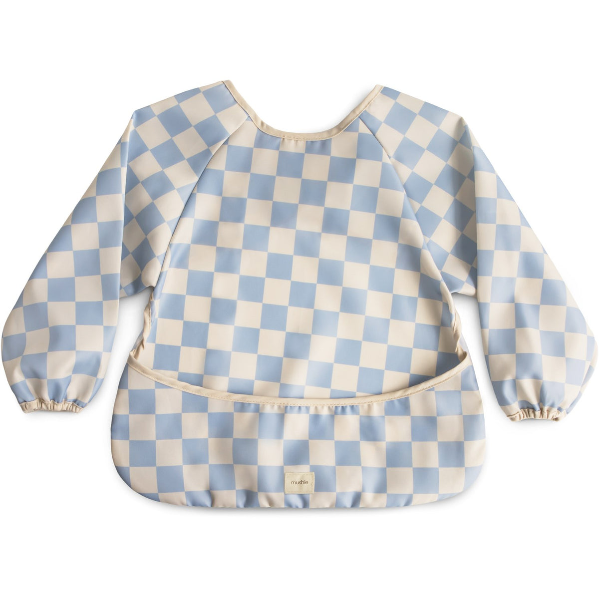 Mushie Blue Check Mushie Long Sleeve Haklapp