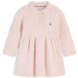 Tommy Hilfiger Whimsy Pink-Pink Sweater Cable Klänning Ls