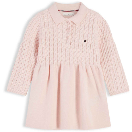 Tommy Hilfiger Whimsy Pink-Pink Sweater Cable Klänning Ls