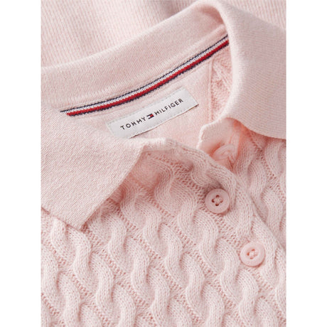Tommy Hilfiger Whimsy Pink-Pink Sweater Cable Klänning Ls