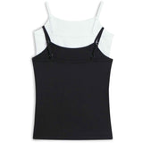 Tommy Hilfiger White / Black-Orange 2-Pack Bomull Cami Topp