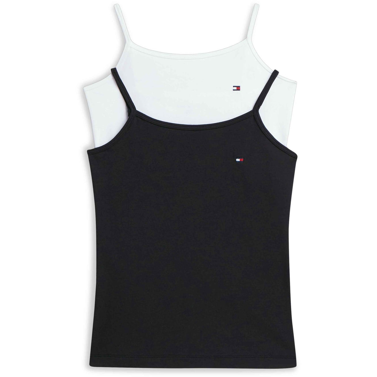 Tommy Hilfiger White / Black-Orange 2-Pack Bomull Cami Topp