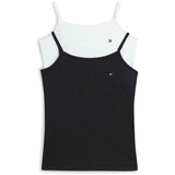 Tommy Hilfiger White / Black-Orange 2-Pack Bomull Cami Topp