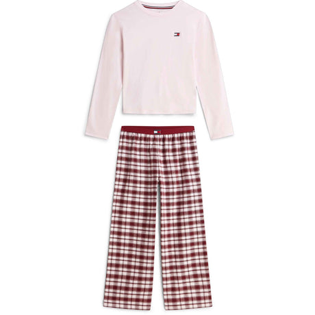 Tommy Hilfiger Lt Pink/ Lt Pink Plaid-Brown Ls Pj Sett