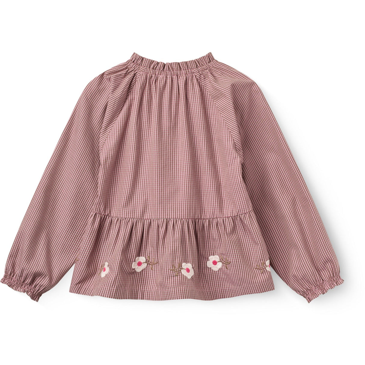 COPENHAGEN COLORS Winter Rose Check Comb. Blus M/ Flower Embroidery