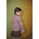 COPENHAGEN COLORS Winter Rose Check Comb. Checkered Quiltad Jacka M/ Embroidery