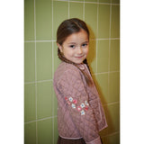 COPENHAGEN COLORS Winter Rose Check Comb. Checkered Quiltad Jacka M/ Embroidery