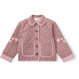 COPENHAGEN COLORS Winter Rose Check Comb. Checkered Quiltad Jacka M/ Embroidery