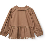 COPENHAGEN COLORS Walnut Twill Blus M/ Embroidery