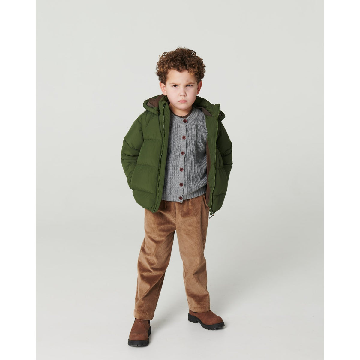 COPENHAGEN COLORS Dk. Green 2 I 1 Puffer Jacka M/ Removable Ärmar