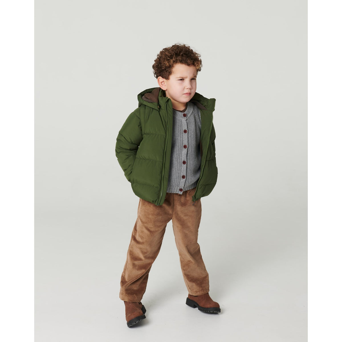 COPENHAGEN COLORS Dk. Green 2 I 1 Puffer Jacka M/ Removable Ärmar
