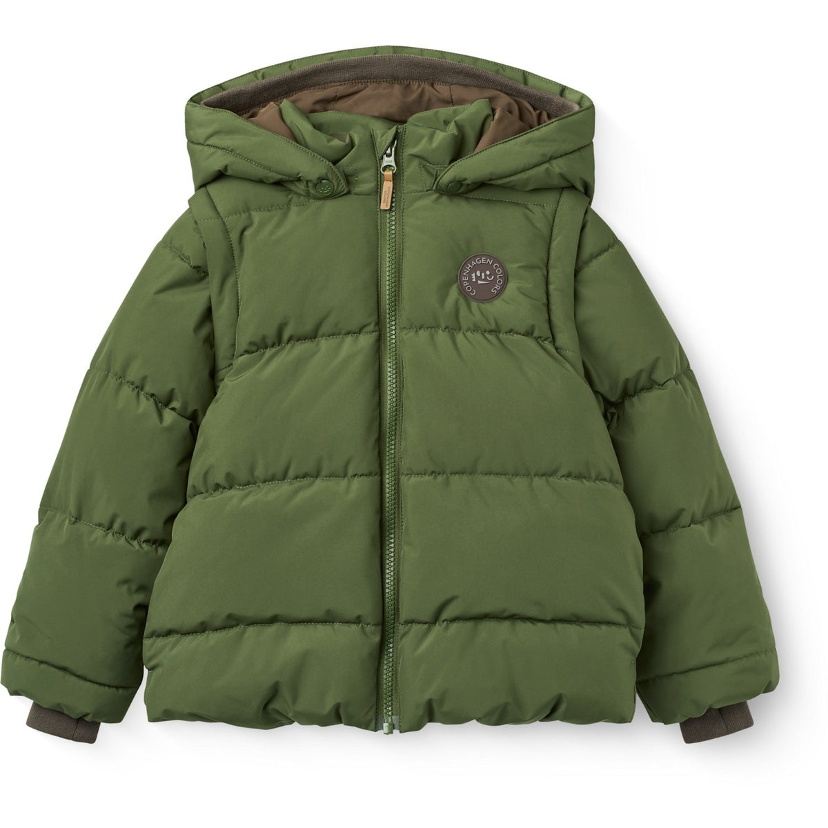 COPENHAGEN COLORS Dk. Green 2 I 1 Puffer Jacka M/ Removable Ärmar