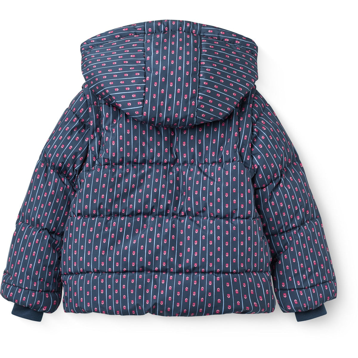 COPENHAGEN COLORS Navy Flower Aop 2 I 1 Puffer Jacka M/ Removable Ärmar