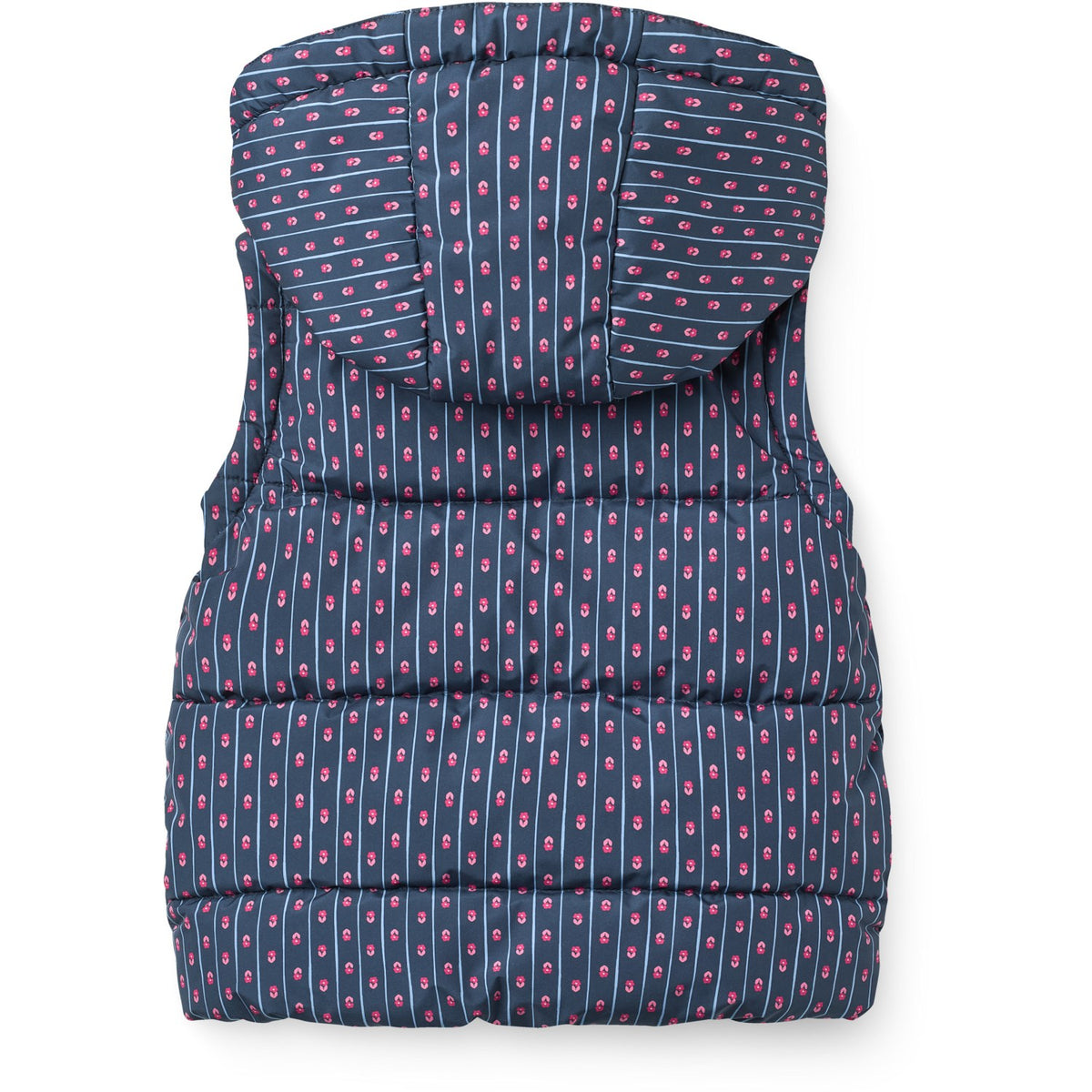 COPENHAGEN COLORS Navy Flower Aop 2 I 1 Puffer Jacka M/ Removable Ärmar