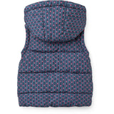 COPENHAGEN COLORS Navy Flower Aop 2 I 1 Puffer Jacka M/ Removable Ärmar
