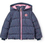 COPENHAGEN COLORS Navy Flower Aop 2 I 1 Puffer Jacka M/ Removable Ärmar