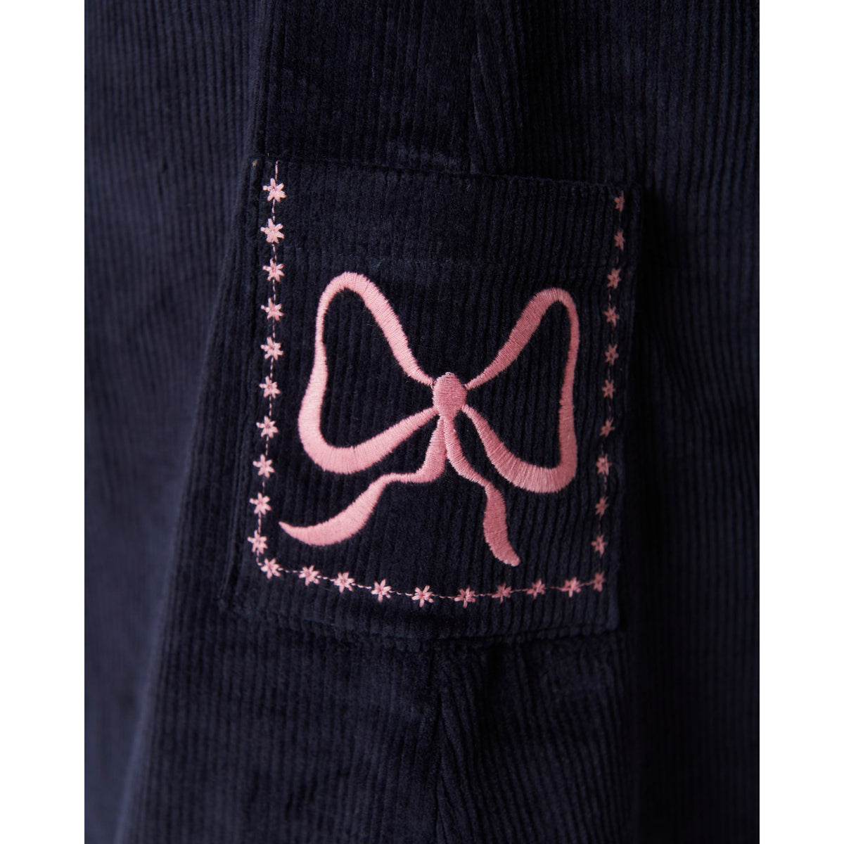 COPENHAGEN COLORS Navy Corduroy Klänning M/ Embroidery