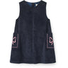 COPENHAGEN COLORS Navy Corduroy Klänning M/ Embroidery