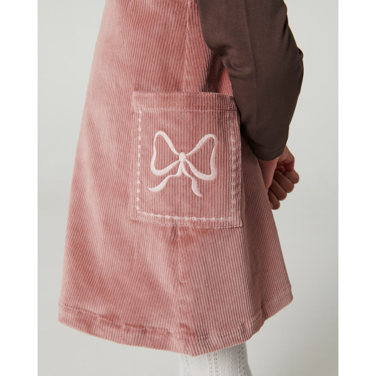 COPENHAGEN COLORS Winter Rose Corduroy Klänning M/ Embroidery