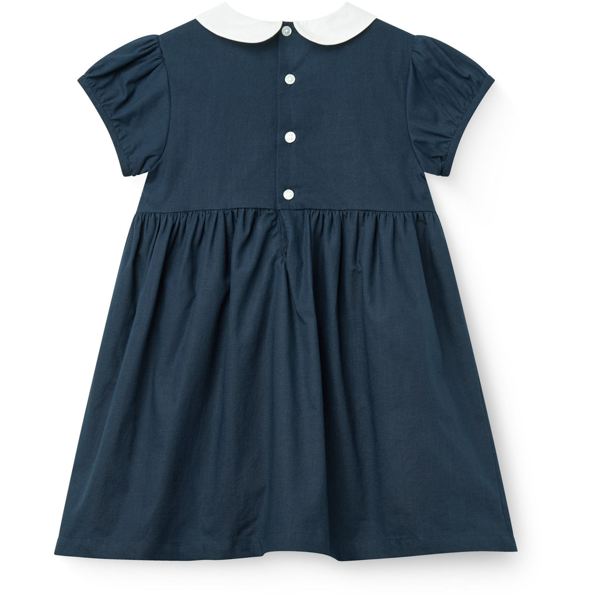 COPENHAGEN COLORS Navy Comb. Klänning M/ Handmade Smock Embroidery