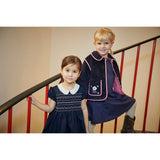 COPENHAGEN COLORS Navy Comb. Klänning M/ Handmade Smock Embroidery