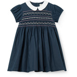 COPENHAGEN COLORS Navy Comb. Klänning M/ Handmade Smock Embroidery
