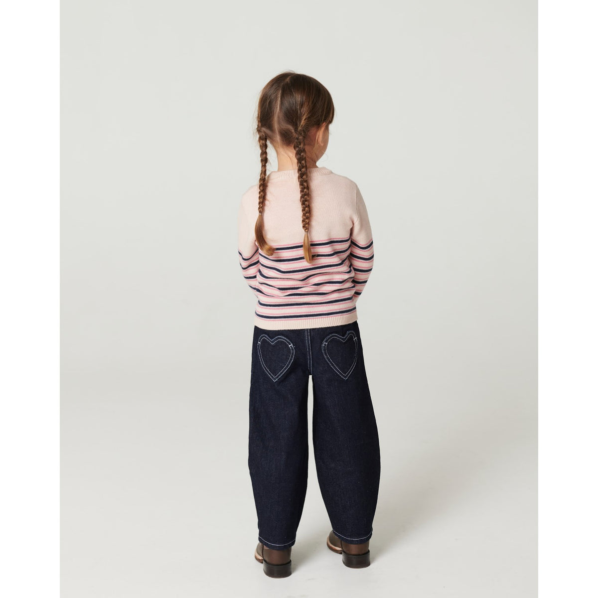 COPENHAGEN COLORS Raw Denim Organic Balloon Denim Byxor M/ Hearts Back Pockets